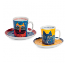 Egan Laurel Burch cats set 6 coffee cups PLB06 / 1Z
