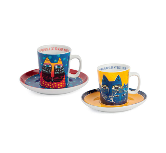 Egan Laurel Burch gatti set 6 tazzine caffè PLB06/1Z