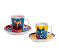 Egan Laurel Burch cats set 6 coffee cups PLB06 / 1Z