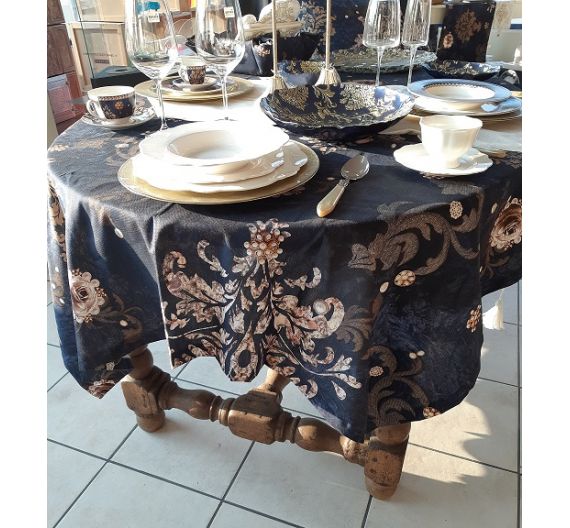 Brandani Danubio Blue Perle tablecloth