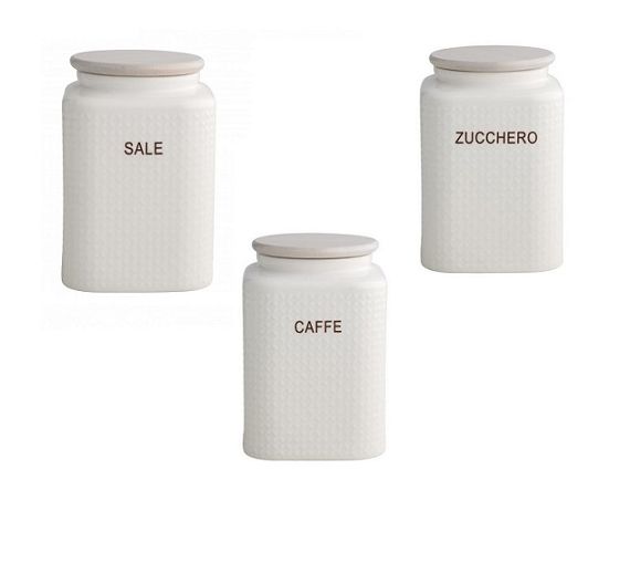 Brandani st 3 barattoli con tappo legno