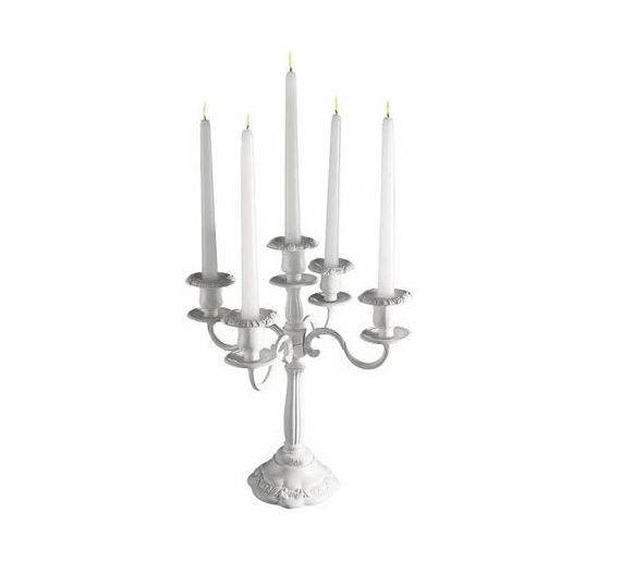 Seletti white 5 arms candelabrum