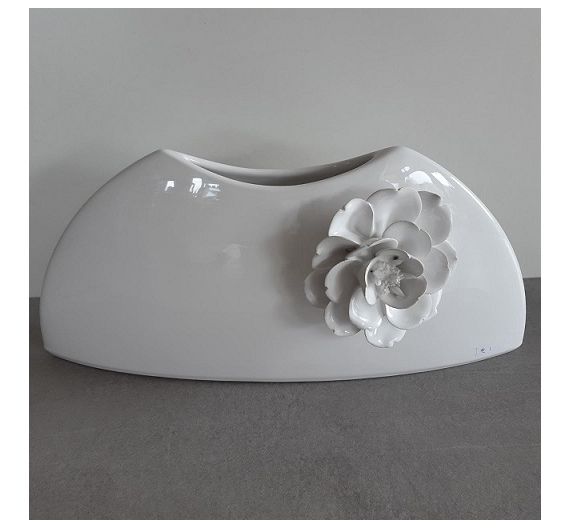 Vaso lungo con fiore ceramiche Bassano 
