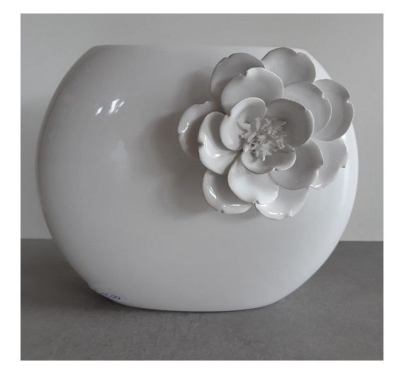 Vaso da fiori in ceramica bianca < Ceramiche Artistiche