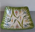 Vassoio prato fiorito quadrato ceramiche Bassano 