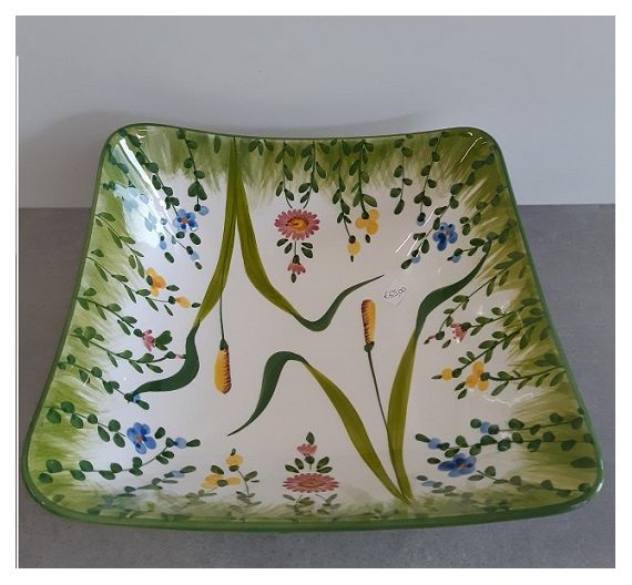 Vassoio cartoccio quadrato bianco ceramiche Bassano 