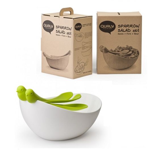 SPARROW QUALY salad bowl with cutlery.