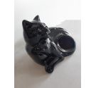 Black cat lying down Bassano ceramics