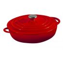 Brandani low red cast iron saucepan