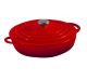 Brandani low red cast iron saucepan