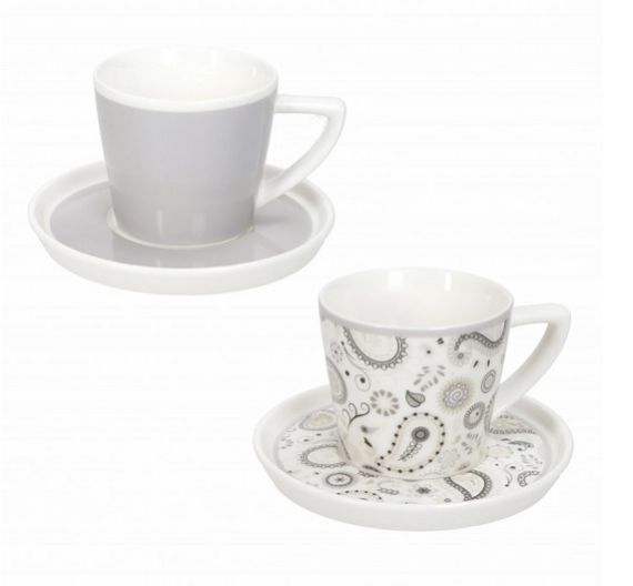 Brandani Shanti set of 2 coffee cups with saucer