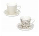 Brandani Shanti set 2 tazzine caffè con piattino