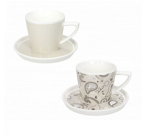 Brandani Shanti set of 2 coffee cups with saucer