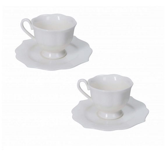 Brandani Queen set of 2 tea cups with plate