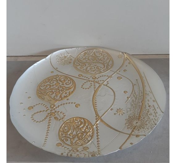 Brandani Regalomagia white glass plate 32 cm