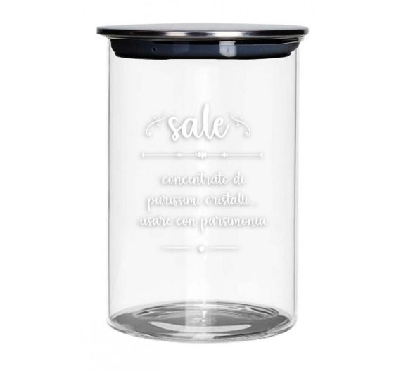 Brandani tall glass salt jar