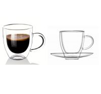 Brandani set 2 double wall glass coffee cups