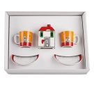 Egan Le Casette tray set, sugar bowl and coffee cups