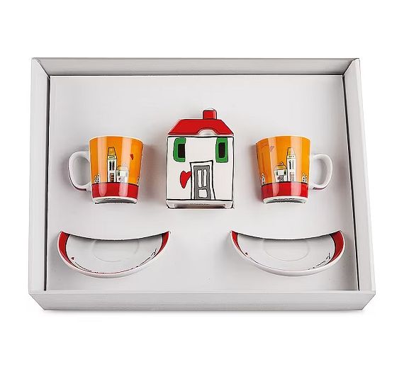 Egan Le Casette set 2 mini mug, tray, sugar bowl