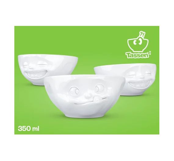 White Mug Bowl 350ml Tassen Grinning