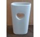 Vaso schiacciato bianco ceramiche Bassano 