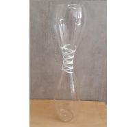 Vaso Clessidra in vetro con righe bianche