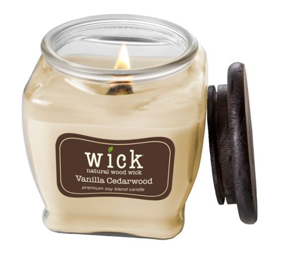 Candela con stoppino in legno Wick Vaniglia Cedarwood