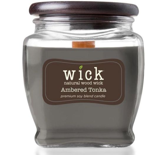 Candle Ambered Tonka wood wick