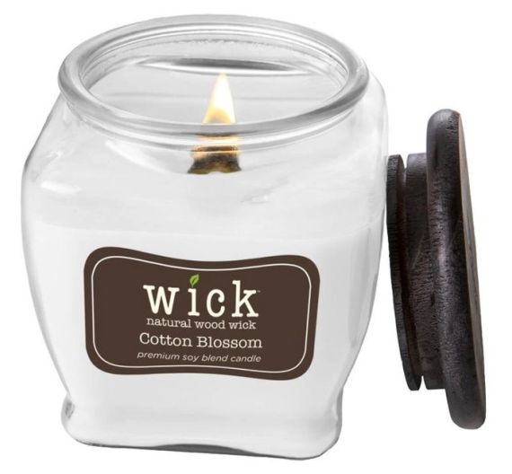 Candela con stoppino in legno Wick Cotton Blossom