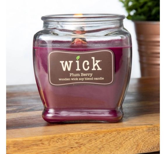 Candela con stoppino in legno Wick Plum berry