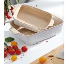 Brandani white STONEWARE baking dish with handles