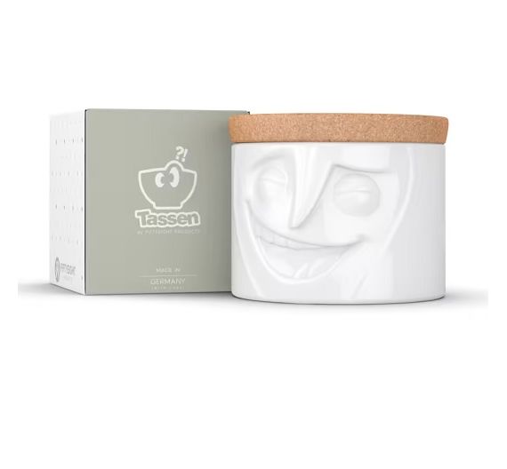 Tassen barattolo con faccina e tappo in sughero