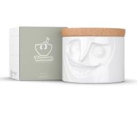 Tassen jar with smiley face and cork stopper