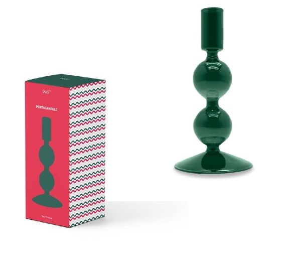 Wd portacandele vetro h 16 cm