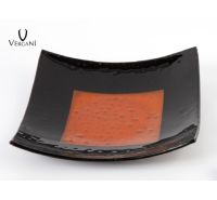 V.G. piattino a fazzoletto vetro righe bianche bomboniera