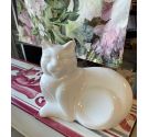 Gatto bianco stiracchiato Ceramiche di Bassano