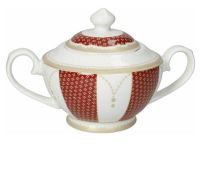 Brandani Golden Eye Red Sugar Bowl
