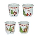 Brandani Racconti set of 4 Christmas small mugs