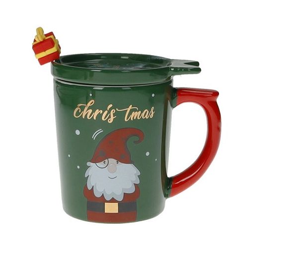 Brandani mug Gold Christmas con tappo ceramica