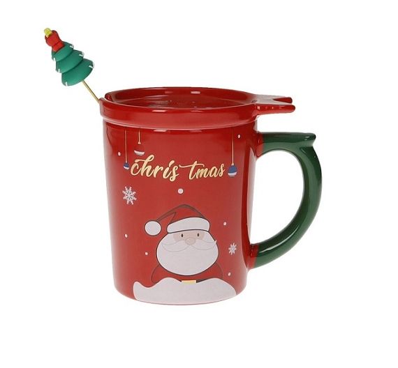 Brandani mug Gold Christmas con tappo ceramica