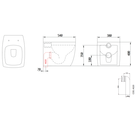 A&T vaso Square S501 DECORO430