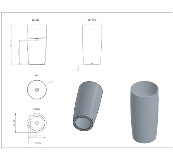 A&T Totem one L103 lavabo colonna platino 467P